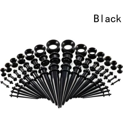 50Pcs/Set Hot Acrylic Ear Gauge Taper And Plug Stretching Kits Flesh Tunnel Expansion Body Piercing Jewelry