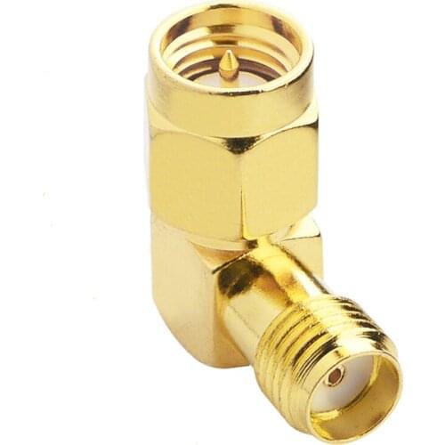 50pcs RF adapter SMA Plug male (inside Pin )to SMA female Right angle coax Connector