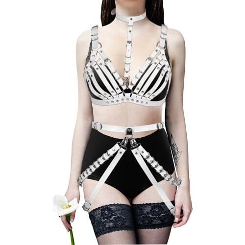 Garment Accessories Harness Woman Belt Chain Tactical Belt Corsets Leather Harajuku Goth Holographic Clothes Punk Goth Lingerie