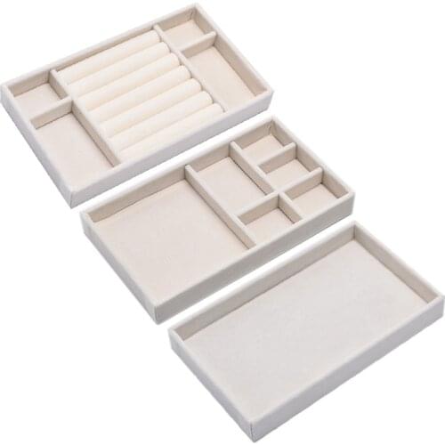 Earring Stud Ring Neckalce Storage Boxes Velvet Jewelry Display Holder Organizer