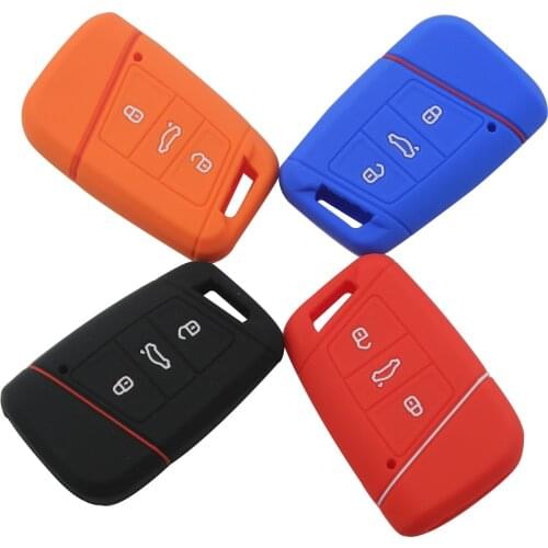 Bilchave 3 Buttons For VW Skoda Superb Magotan Passat B8 A7 Golf Fob Silicone Remote Car Key Case Caver Protector