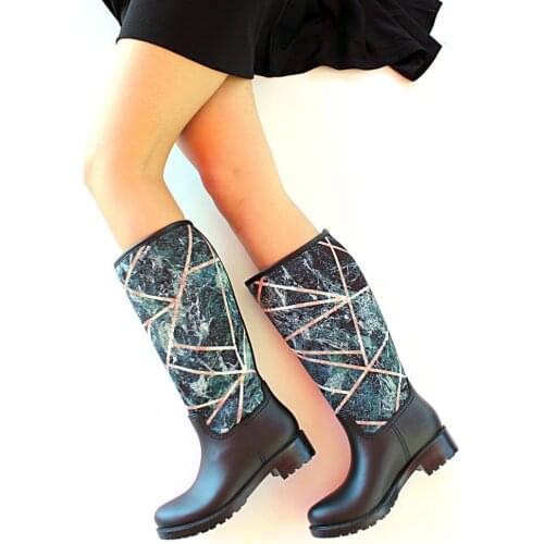 Ç20701Siyah Pink Potin Black Women Boots Ç20701