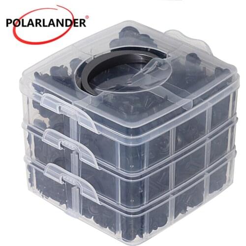 Black 630Pcs 16 Kinds for Most Cars Trucks SUVs Auto Car Body Plastic Push Pin Rivet Fasteners Trim Bumper Moulding Clip