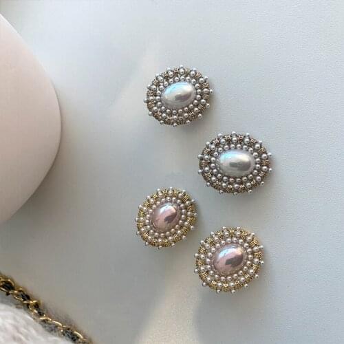 Elegant Vintage Korean Pearl Beads Stud Earrings For Women Girls Fashion Round Boucle D'Oreille Jewelry