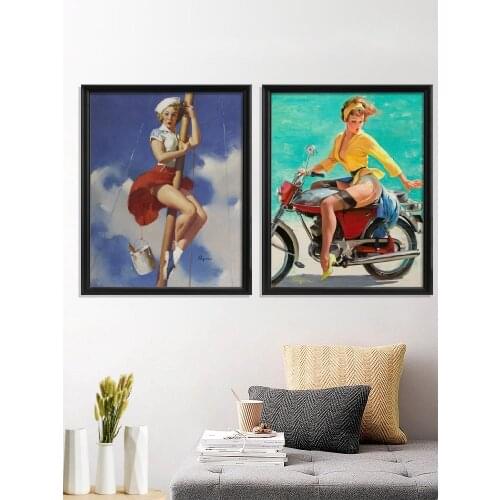 Elvgren Sitting Delight Gander Ruffled Issue House Skirting Change Bear on On of Poster Home Gift Prints Art Silk Room