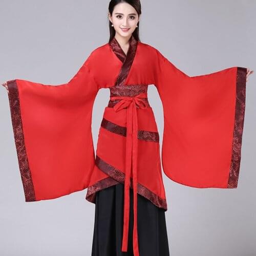 Chinese Folk Dance Clothes Hanfu Dress Women Classical National Costume Traditional Chinese Ancient Princess Performance Suit