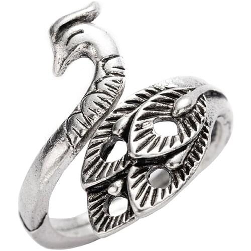 Peacock National Wind Crochet With Thread Braided Ring Finger Ring Creative Hand Made Old Open Screen Ttraction Tool