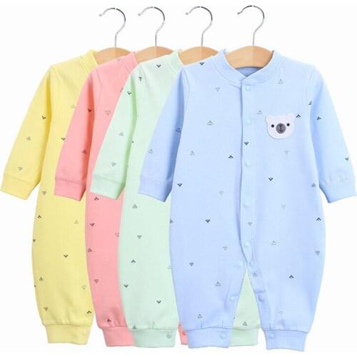 Spring Infant Baby Girls Boys Romper Solid Jumpsuit Long Sleeve Ropa Bebes 100% Cotton BodySuits Toddler Girl Autumn Rompers