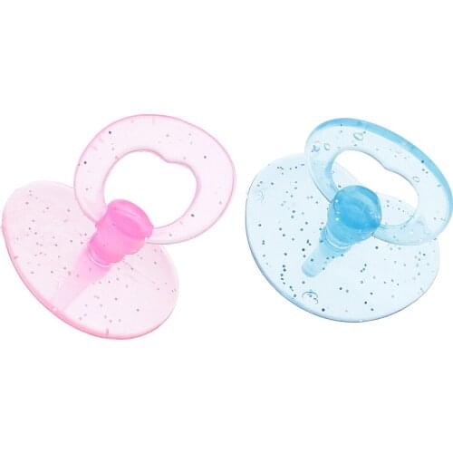 2 Pieces Pink& Blue Baby Dolls Pacifier for Baby Nursery Room Accs Kids Pretend Play Toy for Kelly Dolls Baby Doll