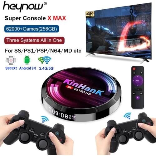 HEYNOW Super Console X Max S905X3 Android 9.0 EmuELEC 4.2 OS WiFi 4K HD TV Video Game Box Player 50000+ Games For PS1/PSP/N64/SS
