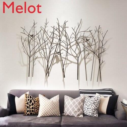 Living Room Creative Wrought Iron Wall Decoration Simple Modern Wall Hangings TV Background Wall Hanging Perched