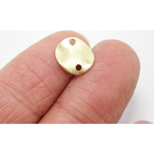 Brass round connectors 10x0.6mm Textured wavy Round earrings charm necklace findings -50pcs R1143