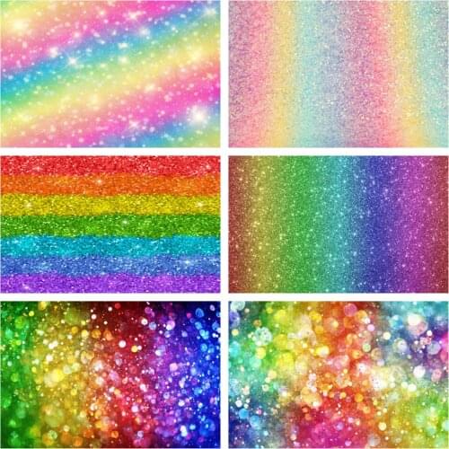 LEVOO Photo Backdrop Sparkle Sequins Rainbow Colorful Party Decor Photography Background Photozone Photo Studio Props Banner