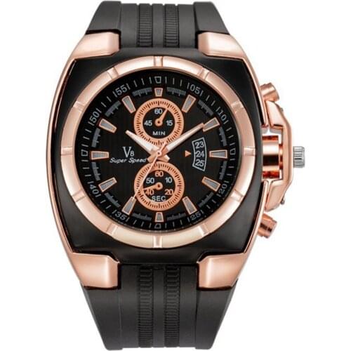 Hot Selling Business Watch Men Fashion Big Dial Sports Adjustable Silicone Strap Analog Quartz Wrist Watch Gift