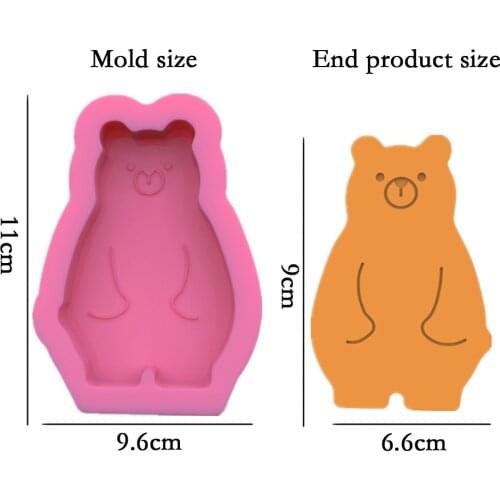 Cute Bear Candle Silicone Molds Animal Aromatherapy Plaster Resin Mold Candle Soap Making Diy Handmade Home Decor