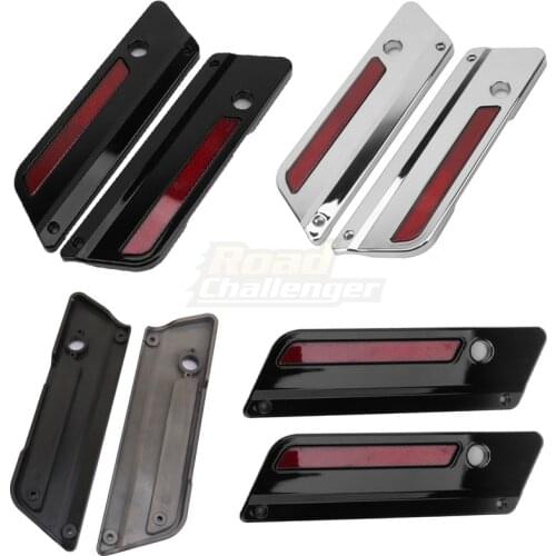 Motorcycle Black Chrome ABS Saddlebag Latch Covers For Harley Touring Electra Street Glide Road King FLH FLT FLHR FLTR 1993-2013