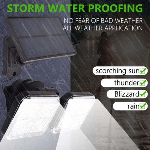 New Double Head Solar Light Wall Light 100LED Human Motion Sensor Light Garden Solar Split Light Outdoor Waterproof Street Light