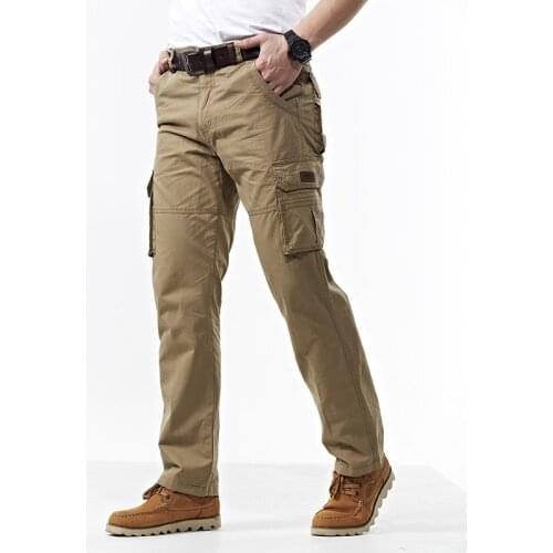 2021 New Military Army Cargo Pants Men Cotton Baggy Denim Pants Man Multi-pockets Casual Pants Trousers Overalls leisure time