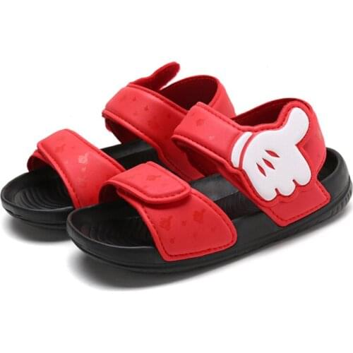 2021 Disney Spiderman Mickey Summer New Soft Non-Slip Beach Shoes Childrens Sandals Wild Boys Girls Kids Casual sneaker