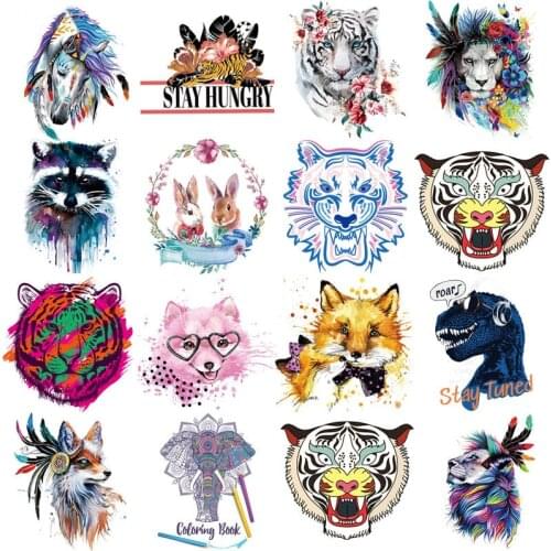 NEW Cartoon Animal Patches For Clothing Iron On Sticker Washable Heat Transfer Diy