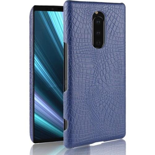 New For Sony Xperia 1 Case Luxury Retro Crocodile PU Leather Hard Back Cover For Sony Xperia 1 J8110 J8170 J9110 Phone Cases