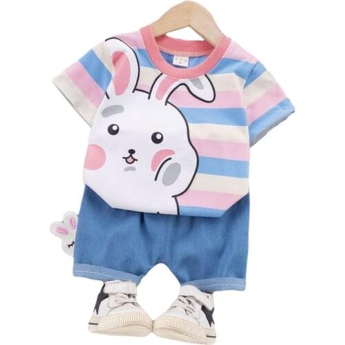 Baby Girls Clothing Cute Cartoon Casual T-Shirt Shorts 2Pcs/Sets Fashion Children Clothes Summer Toddler Costume Kids Tracksuits