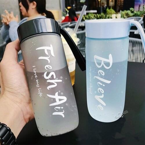 Plastic Water Bottle Gym Sport Bottle Shaker Bottle Eco-friendly Portable Fashion Fitness Bottle with Rope Leakproof My Bottle