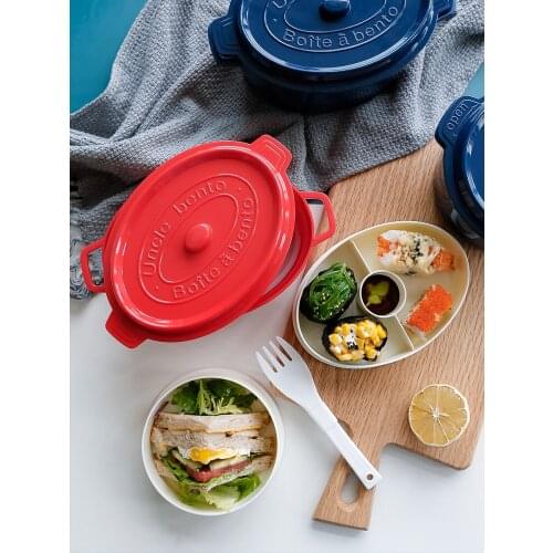 Japan Style PP Material Microwavable Dinnerware Childrens Lunchbox Leakproof Food Fruit Storage Bento Box With Spoon And Fork