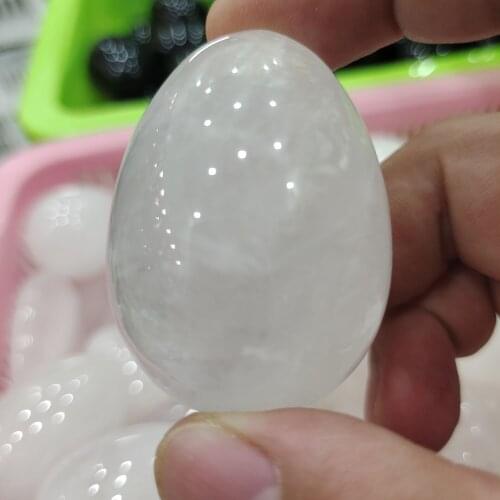 1pc Natural White Quartz Crystal Egg Shaped Mineral Rock Chakra Healing Gemstone Natural Stones and Crystals