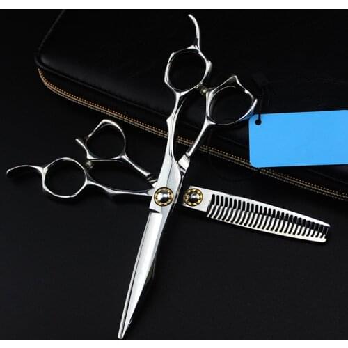 Professional japan 440c 6 inch hair scissors hair cutting barber scissor haircut Curved thinning shears hairdressing scissors