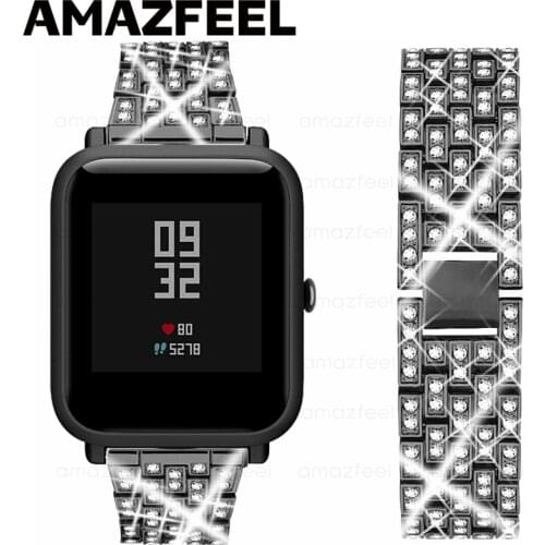 Luxurious Watch Strap For Huami Amazfit Bip Wrist Strap Bracelet For Amazfit gts gtr 42mm Wristband 20mm Metal Stainless Steel