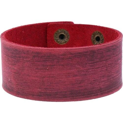 Fashion Casual Men Women Wide Bracelet Cuff Genuine Leather Simple Charm Wristbands Wrap Bangle Retro Vintage Biker Jewelry Gift