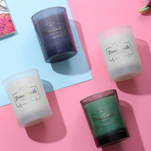 Glass Soy Candle Aromatherapy Handmade Jars Lid Nordic Romantic Candle Wedding Smokeless Swiece Zapachowe Home Decor DE50LZ