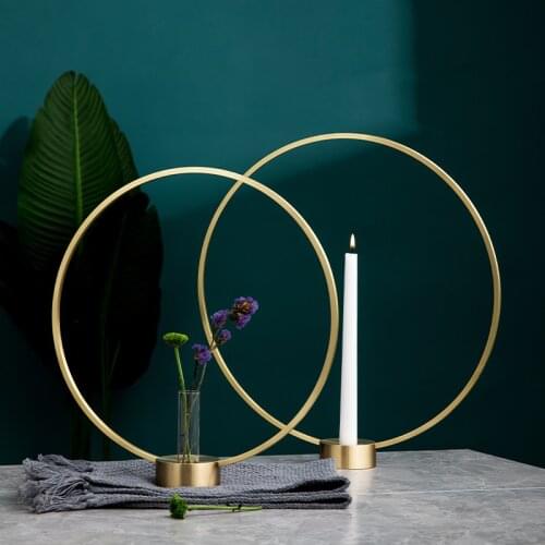 Light Luxury Vase Brass Artwork Decoration Modern Minimalist Interior Soft Decoration Candle Holder Room Decoration Candlestick