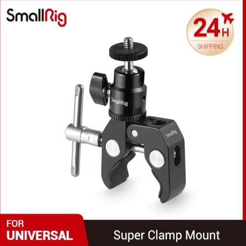 SmallRig Clamp Mount with 1/4" Screw Ball Head Mount Hot Shoe Adapter and Cool Clamp - 1124