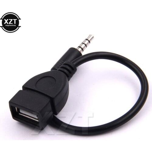 1pc Newest 3.5mm Male Audio AUX Jack to USB 2.0 Type A Female OTG Converter Adapter Cable