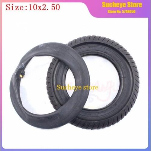 10 Inch Pneumatic 10x2.5 Inflatable Outer Tyre and Inner Tube 10x2.50 Tire Fits Electric Scooter Balance Drive Bicycle Tyre