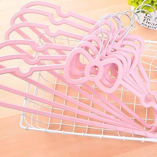 10pcs/lot 40cm Adult Hangers For Clothes Pink heart bow plastic Hanger Drying Clothes Hanger