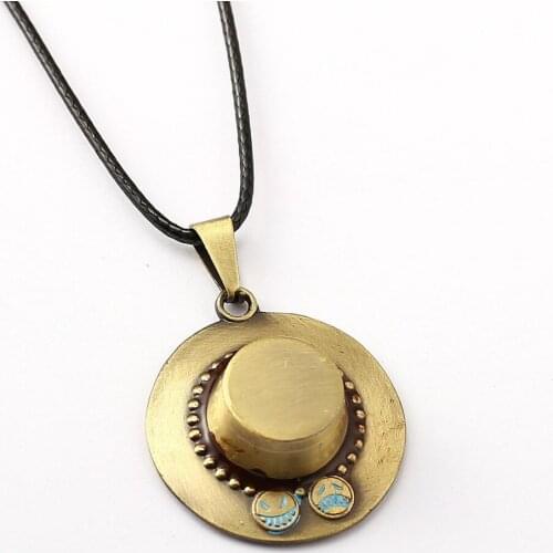 10/pcs ONE PIECE Necklace Ace Hat Pendant Necklace Friendship Men Women Anime Jewelry Choker Accessories YS11448