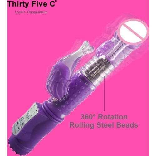 12 Speeds Vibratior Rotation Rabbit Dual Vibrators Female Masturbator Dildo G Spot Vibration Massager Women Adult Sex Product