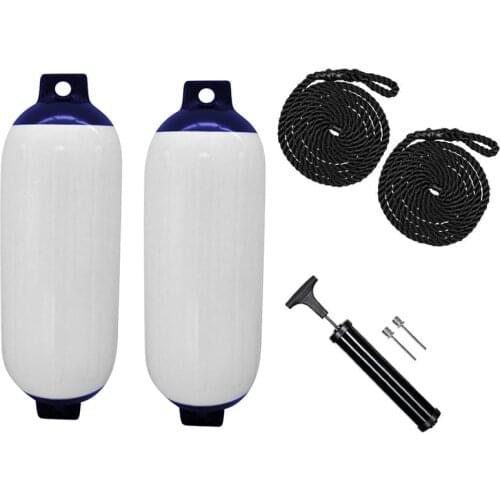 2PCS Inflatable Boat Fender PVC Boat Anchor Fender Buoy Yacht Fenders Protection Ribbed Bumper Boat Accessories