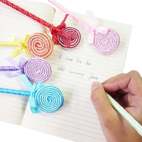 36 Pcs/lot Novelty Plastic Kawaii Candy Color Pens Shape Ball Point Lollipop Ballpoint Pen Cute Stationery School Supplies