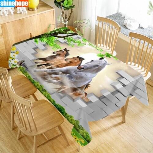 3D Tablecloth Wild Animal Zebra Giraffe Rhino Pattern Waterproof Cloth Thicken Rectangular Wedding Table Cloth