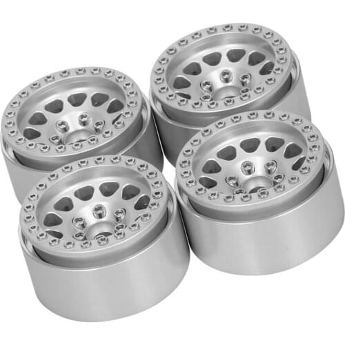 4 Pieces 1.9'' Alloy Wheel Rims Set for for RC 1/10 Crawler SCX10 CC01 Crawler Model Car