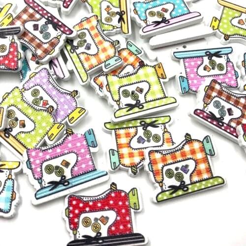 50pcs Sewing machine Wooden Buttons Fit Sewing and Scrapbook WB481