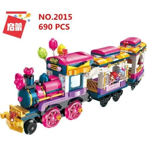 690 pcs Kids Building Blocks Girls Toys DIY Toys Train Puzzle GIFT ENLIGHTEN Blocks 2015 no box