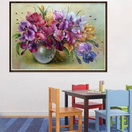 Diamond Painting Flower Cross Stitch Home Decor Wall Drawing Handmade Material Package Embroidery Diamond Paintings Decor