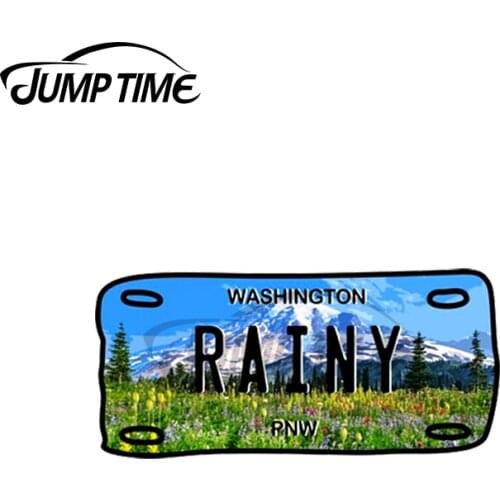 JumpTime 13 x 3.2cm Washington State Rainier License Plate Travel Camper Car Stickers Windshield Decal Windows Vinyl Material
