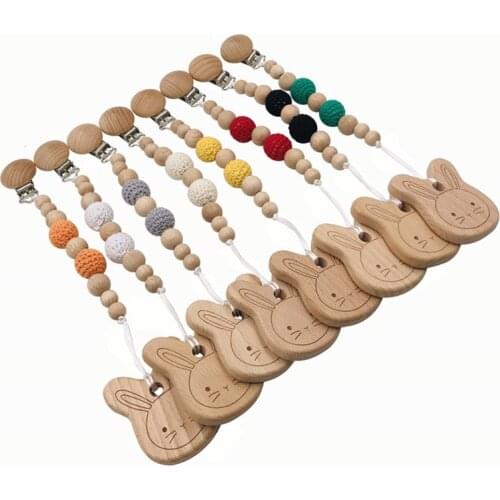 Baby Care Bracelet Wooden Teether Knitted Beaded Teething Wooden Toy Baby Care Bracelet Wooden Teething Toy