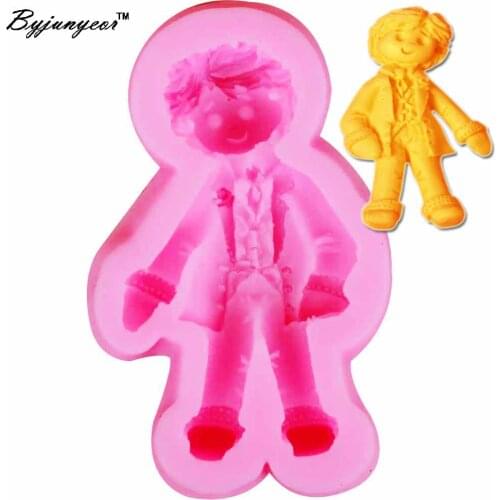 Byjunyeor Baby Boy UV Resin Silicone Mold Fondant Chocolate Candy Lollipop Crystal Epoxy Soft Clay Bake Tools m805